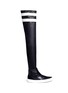 Main View - Click To Enlarge - EUGÈNE RICONNEAUS - 'E-High' stripe leather thigh high sneaker boots