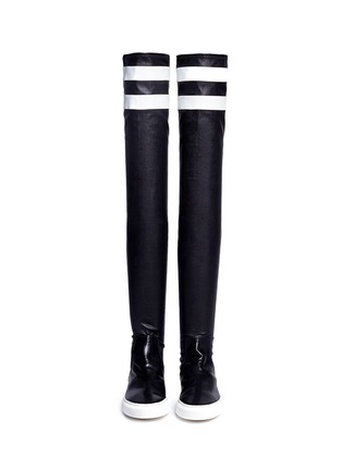 Figure View - Click To Enlarge - EUGÈNE RICONNEAUS - 'E-High' stripe leather thigh high sneaker boots