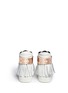 Back View - Click To Enlarge - EUGÈNE RICONNEAUS - 'Calcuta' detachable metal plate fringe leather high top sneakers