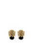 Main View - Click To Enlarge - ELA STONE - 'Arie' lion head onyx brass stud earrings