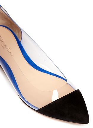 Detail View - Click To Enlarge - GIANVITO ROSSI - 'Plexi' clear PVC colourblock suede flats