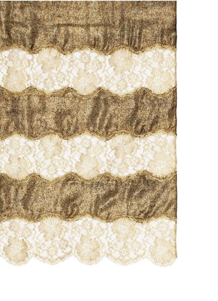 Detail View - Click To Enlarge - VALENTINO GARAVANI - Metallic floral lace wool-cashmere-silk scarf