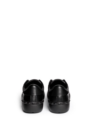 Back View - Click To Enlarge - VALENTINO GARAVANI - 'Rockstud' patent band leather sneakers