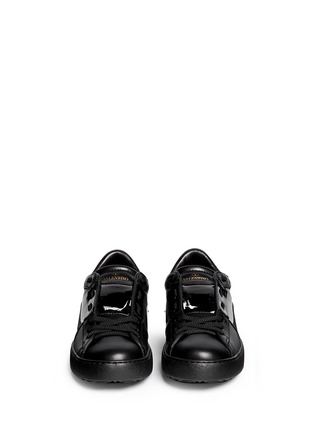 Figure View - Click To Enlarge - VALENTINO GARAVANI - 'Rockstud' patent band leather sneakers