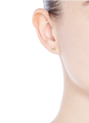 Figure View - Click To Enlarge - LOQUET LONDON - 14k yellow gold butterfly single earring - Metamorphosis