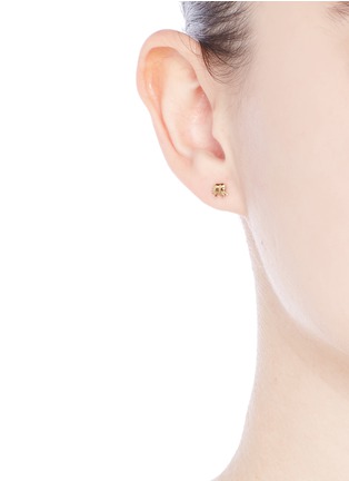 Figure View - Click To Enlarge - LOQUET LONDON - 14k yellow gold elephant single earring - Happiness