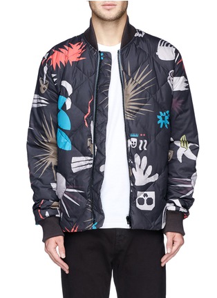 Main View - Click To Enlarge - PS PAUL SMITH - Tribal print quilted down bomber jacket