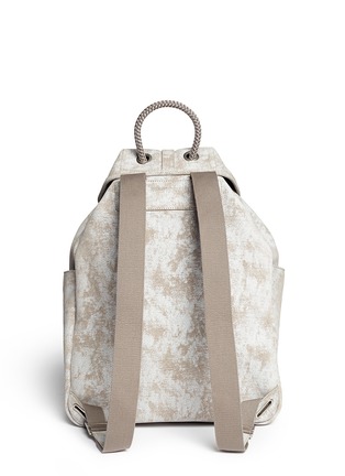 Back View - Click To Enlarge - ALEXANDER MCQUEEN - Skull poster suede backpack