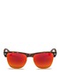 Main View - Click To Enlarge - RAY-BAN - 'Clubmaster Oversized' matte acetate browline mirror sunglasses