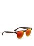 Figure View - Click To Enlarge - RAY-BAN - 'Clubmaster Oversized' matte acetate browline mirror sunglasses