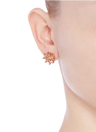 Figure View - Click To Enlarge - EDDIE BORGO - Circle estate cubic zirconia earrings