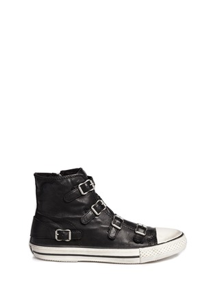 Main View - Click To Enlarge - ASH - 'Virgin' buckle leather high top sneakers