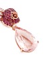 Detail View - Click To Enlarge - ANYALLERIE - Rose' diamond morganite ruby 18k rose gold mismatched earrings