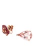  - ANYALLERIE - Rose' diamond morganite ruby 18k rose gold mismatched earrings