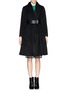 Main View - Click To Enlarge - MO&CO. EDITION 10 - Wide shawl lapel felt coat with belt
