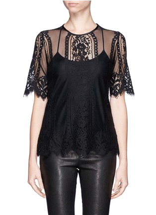Main View - Click To Enlarge - MO&CO. EDITION 10 - Guipure lace top