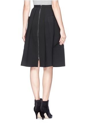 Back View - Click To Enlarge - MO&CO. EDITION 10 - Oversized pocket A-line rib skirt