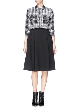 Figure View - Click To Enlarge - MO&CO. EDITION 10 - Oversized pocket A-line rib skirt