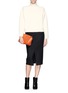 Figure View - Click To Enlarge - MO&CO. EDITION 10 - Front slit wool felt pencil skirt
