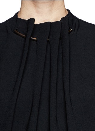 Detail View - Click To Enlarge - MO&CO. EDITION 10 - Neck cuff ruche crepe dress