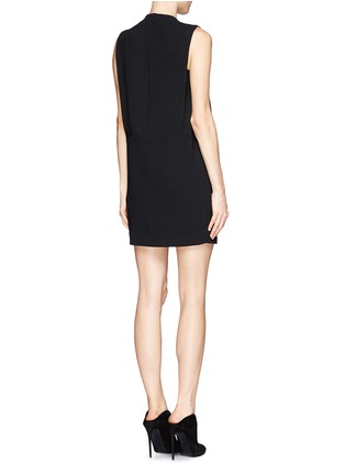 Back View - Click To Enlarge - MO&CO. EDITION 10 - Neck cuff ruche crepe dress