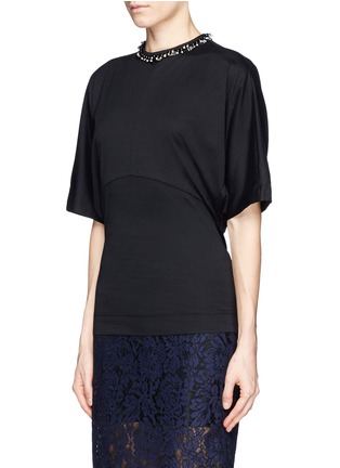 Front View - Click To Enlarge - MO&CO. EDITION 10 - Jewel neckline dolman sleeve jersey top