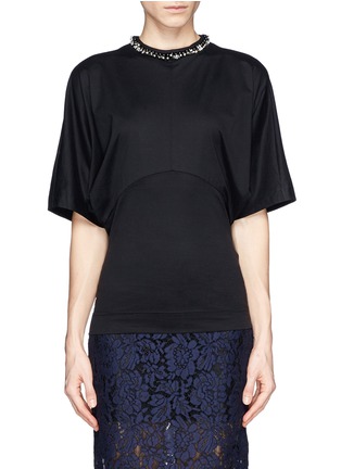 Main View - Click To Enlarge - MO&CO. EDITION 10 - Jewel neckline dolman sleeve jersey top
