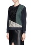 Front View - Click To Enlarge - MO&CO. EDITION 10 - Velvet Flock patchwork Sweatshirt
