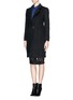 Front View - Click To Enlarge - MO&CO. EDITION 10 - Felt wool blend coat 