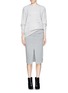 Figure View - Click To Enlarge - MO&CO. EDITION 10 - Side flap felt pencil skirt with belt