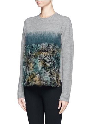 Front View - Click To Enlarge - MO&CO. EDITION 10 - Mohair fur ombré wool sweater