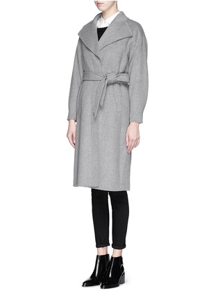 Front View - Click To Enlarge - MO&CO. EDITION 10 - Felt wool wrap coat