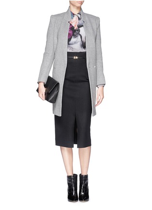 Figure View - Click To Enlarge - MO&CO. EDITION 10 - Felt wool blend tailored coat