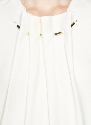 Detail View - Click To Enlarge - MO&CO. EDITION 10 - Ruche neckline crepe top
