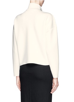 Back View - Click To Enlarge - MO&CO. EDITION 10 - Coated knit front scuba jersey sweatshirt