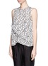 Front View - Click To Enlarge - MO&CO. EDITION 10 - Polka dot silk drape top