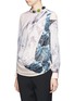 Front View - Click To Enlarge - MO&CO. EDITION 10 - Jewel neckline sheer marble print shirt