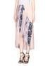 Front View - Click To Enlarge - MO&CO. EDITION 10 - Plissé pleat marble print skirt
