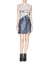 Figure View - Click To Enlarge - MO&CO. EDITION 10 - Marble print jewel cap sleeve T-shirt