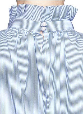 Detail View - Click To Enlarge - MO&CO. EDITION 10 - Ruffle high collar pinstripe shirt