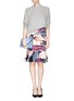 Figure View - Click To Enlarge - MO&CO. EDITION 10 - Fabric print satin trumpet skirt