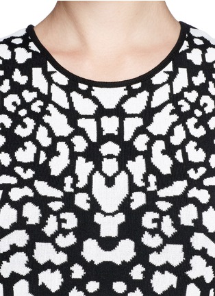 Detail View - Click To Enlarge - RVN - 'Cougar' jacquard flare dress