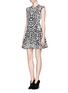 Figure View - Click To Enlarge - RVN - 'Cougar' jacquard flare dress
