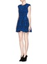 Figure View - Click To Enlarge - RVN - 'Cougar' jacquard flare dress