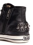 Detail View - Click To Enlarge - 90115 - 'Frog' stud leather kids sneakers