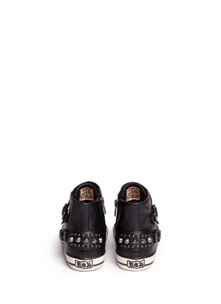 Back View - Click To Enlarge - 90115 - 'Frog' stud leather kids sneakers