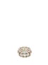 Main View - Click To Enlarge - BUCCELLATI - 'Eternelle' diamond emerald 18k gold lattice ring