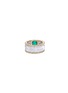 - BUCCELLATI - Diamond emerald 18k gold lattice ring