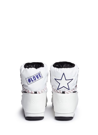 Back View - Click To Enlarge - MSGM - x Moon Boot® 'Low' embroidered graphic patch boots