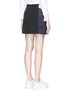 Back View - Click To Enlarge - NEIL BARRETT - Colourblock stripe pleated mini skirt